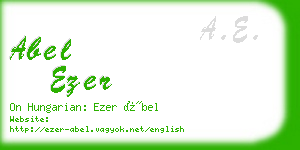 abel ezer business card